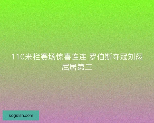 110米栏赛场惊喜连连 罗伯斯夺冠刘翔屈居第三 110米栏赛场惊喜连连 罗伯斯夺冠刘翔屈居第三