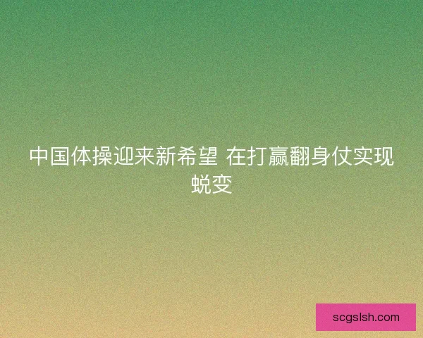 中国体操迎来新希望 在打赢翻身仗实现蜕变 中国体操迎来新希望 在打赢翻身仗实现蜕变